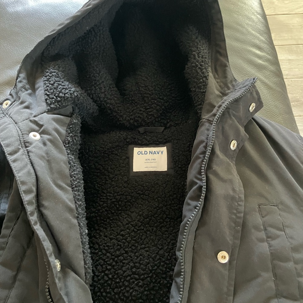 Old Navy Boy’s Black Jacket Size 18/20 - Picture 6 of 6